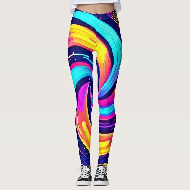 Leggings Flèche cosmique colorée (Devant)