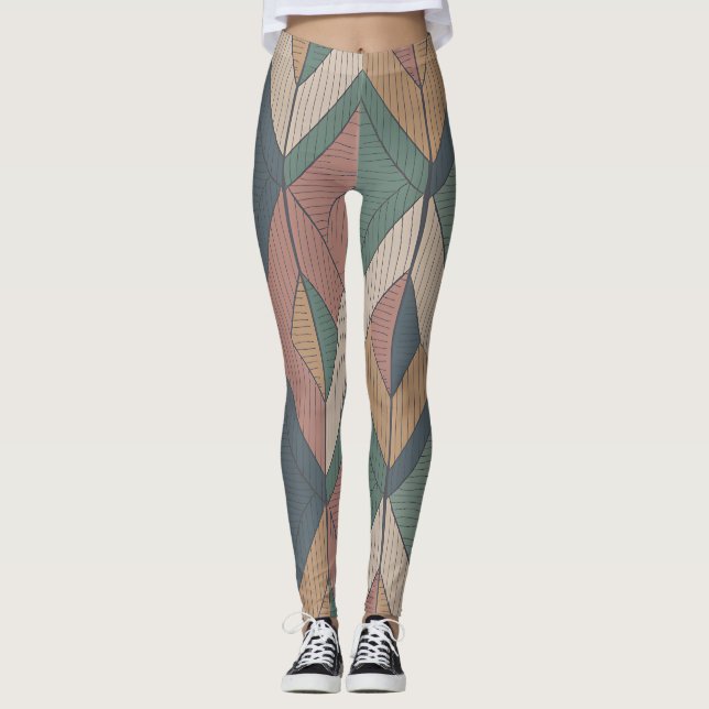Leggings Flèche Parang Chevron - Motif Batik Bali (Devant)