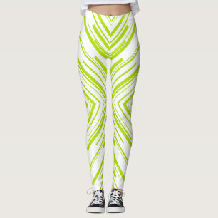Leggings Flèches en vert et blanc
