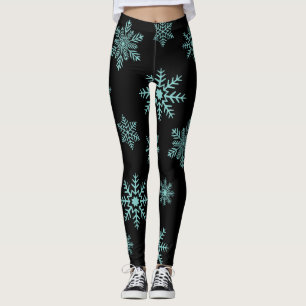 Leggings Fléchettes de neige bleues sur pattes noires