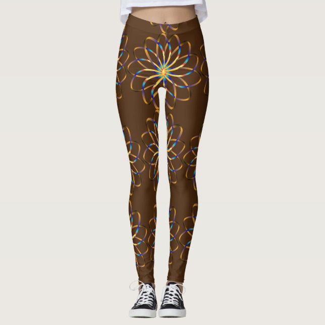 Leggings Fleur abstraite de blu (Devant)