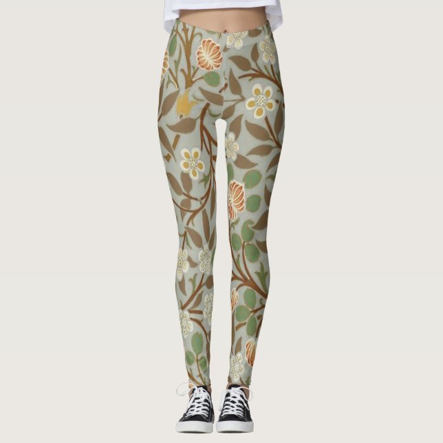 Leggings Fleur botanique de trèfle William Morris (Devant)