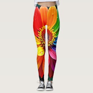 Leggings Fleur d'art à pétale arc-en-ciel