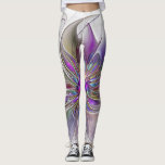 Leggings Fleur d'art Abstrait, énergique et coloré<br><div class="desc">Une puissante fleur d'imaginaire multicolore, un art fractal floral unique. Conception pour vos leggings et plus encore.</div>
