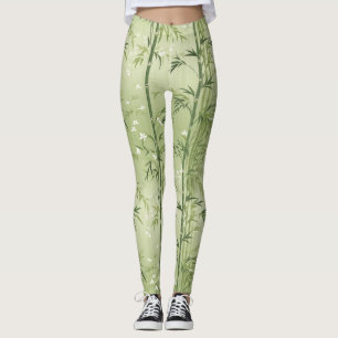 Leggings Fleur de bambou sereine asiatique  (6)