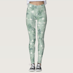 Leggings Fleur de bambou sereine asiatique  (7)