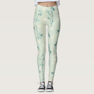 Leggings Fleur de bambou sereine asiatique (8)