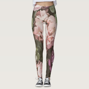 Leggings Fleur de bouquet, filtre vintage, beau fond