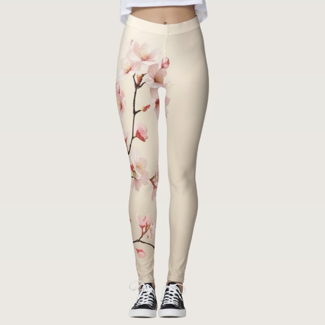 Leggings Fleur de cerise (Devant)