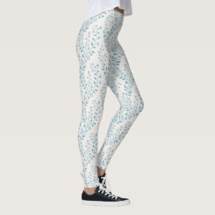 Leggings Fleur de crème bleu poussiéreux minimaliste vintag
