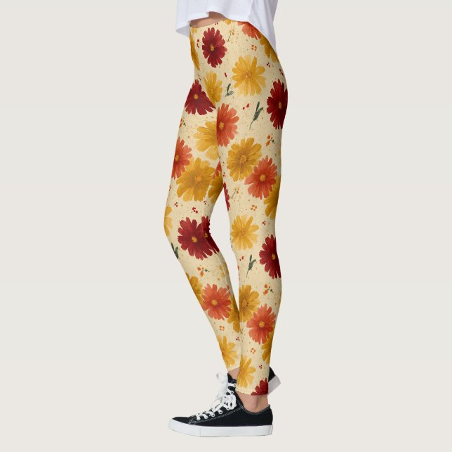 Leggings Fleur de Daisy Tendance Grossesse Haltérophilie (Gauche)