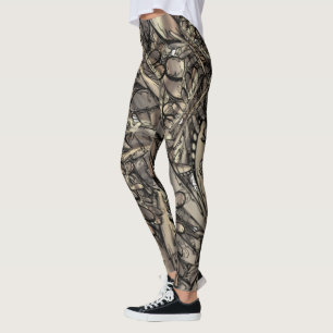 Leggings Fleur de flamme d'or