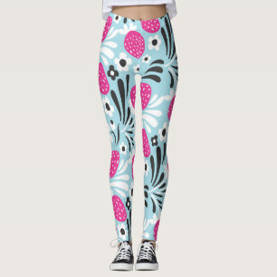 Leggings Fleur de fraise : Berry Rose Sans Seamless.