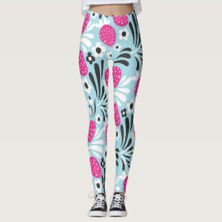 Leggings Fleur de fraise : Berry Rose Sans Seamless.