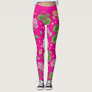 Leggings Fleur de géranium