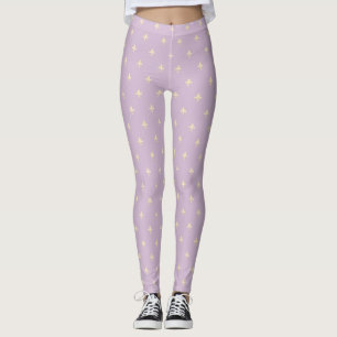 Leggings Fleur de Lis Latte Lilac