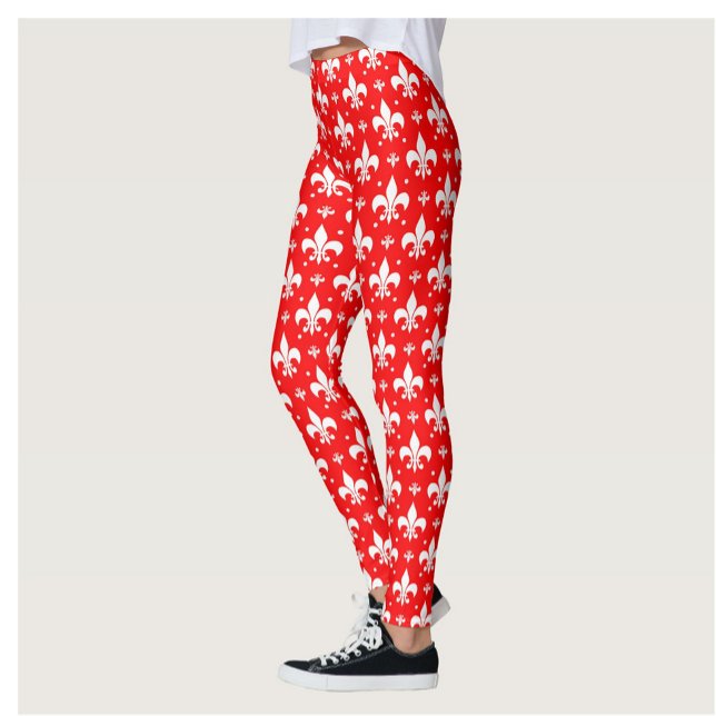 Leggings Fleur de lis rouge Motif (Créateur téléchargé)