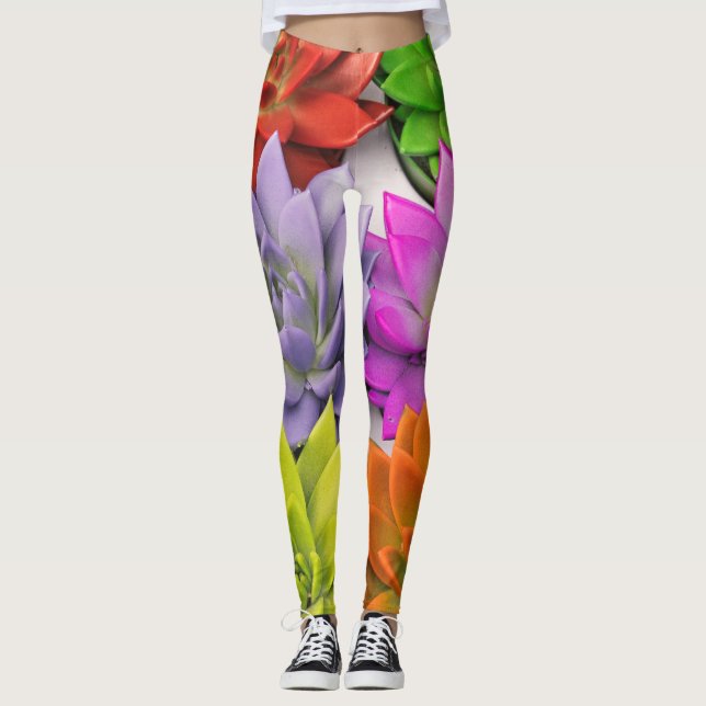 Leggings Fleur de lotus multicolore vive (Devant)