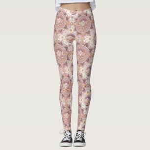 Leggings Fleur de lotus spirituelle - Motif de mandala flor