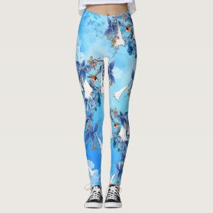 Leggings Fleur de lune aquarelle illustrée