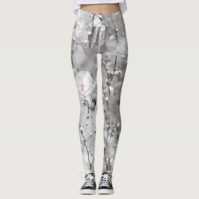Leggings Fleur de neige d'hiver (Devant)