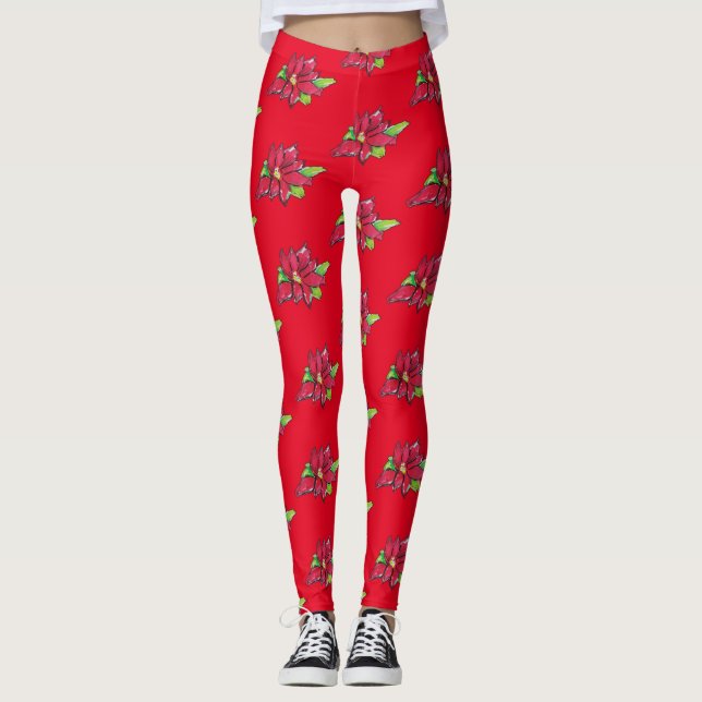 Leggings Fleur de Noël (Devant)