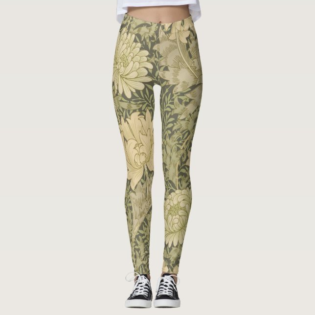 Leggings Fleur de Sauge Chrysanthème de William Morris (Devant)