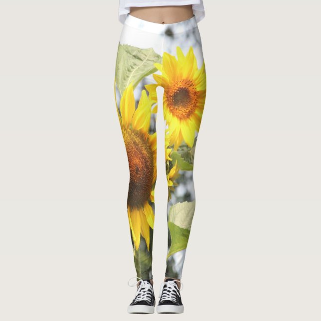 Leggings Fleur de soleil brillante (Devant)
