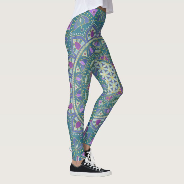 Leggings Fleur de Vie - Mandala Style Inde 1 (Droite)