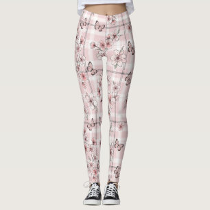 Leggings Fleur d'élégant papillon (2)