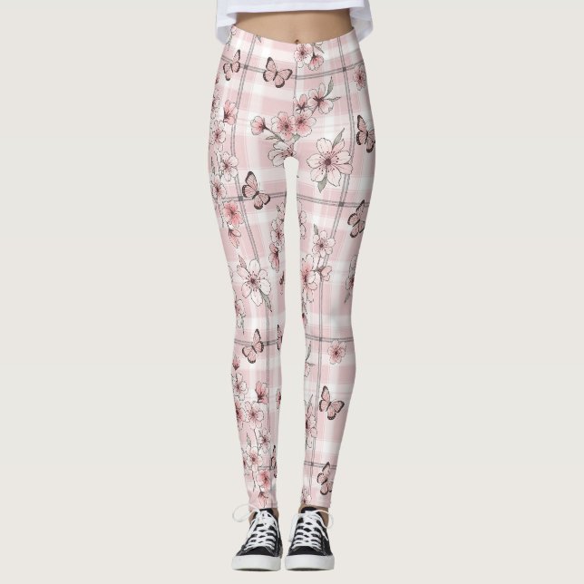 Leggings Fleur d'élégant papillon (2) (Devant)
