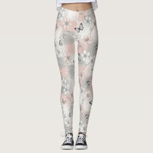 Leggings Fleur d'Élégant Papillon (3)