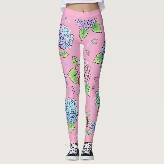 Leggings Fleur d'hortensia (Devant)