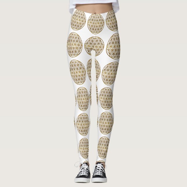 Leggings Fleur d'or mousseux de la vie (Devant)