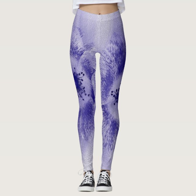 Leggings Fleur en bleu 2 (Devant)