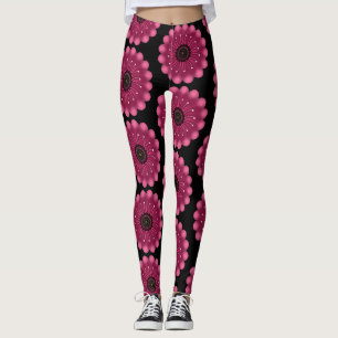 Leggings Fleur Fantastique Rose Luminescente Fleur Floral