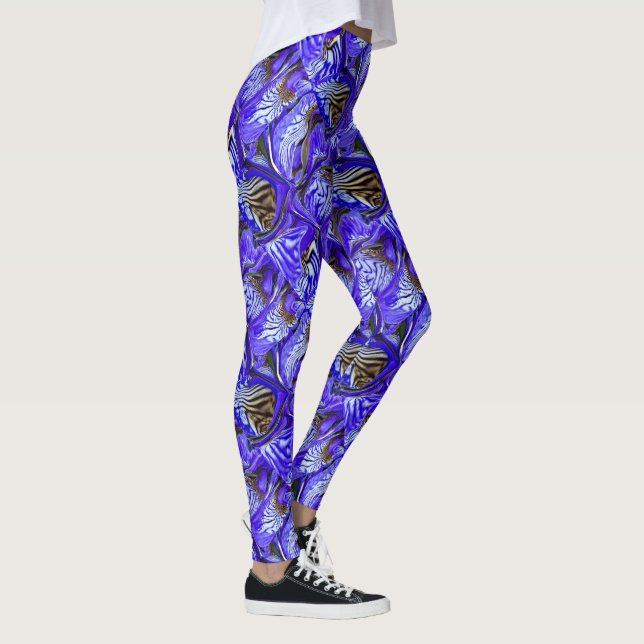 Leggings Fleur Iris Violet / Esthétique / Carrelé / (Droite)