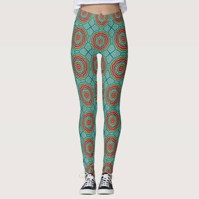 Leggings Fleur mandalaic hypnotique (Devant)