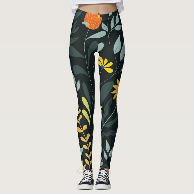 Leggings Fleur Meadow Design tendance en continu (Devant)