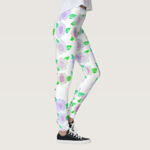 Leggings Fleur mignonne violette