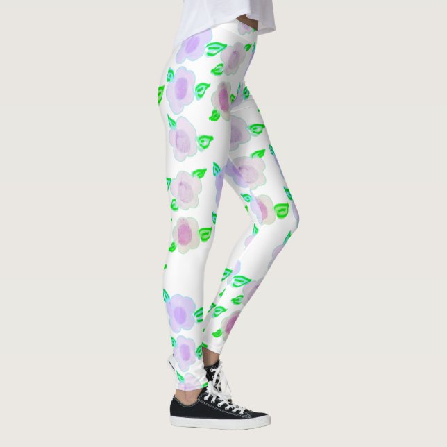 Leggings Fleur mignonne violette (Droite)