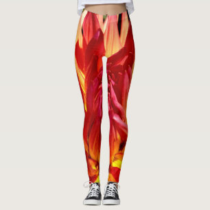 Leggings Fleur moderne couleur rouge orange photo de gros p