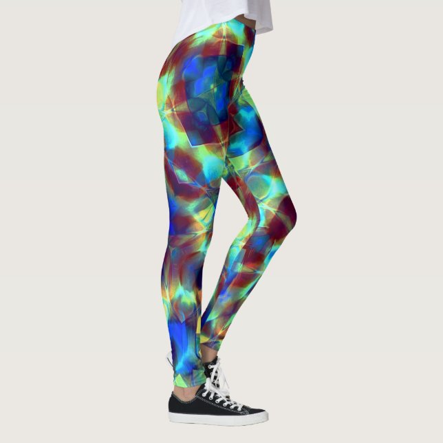 Leggings Fleur numérique bleue intense contrastant avec le  (Droite)
