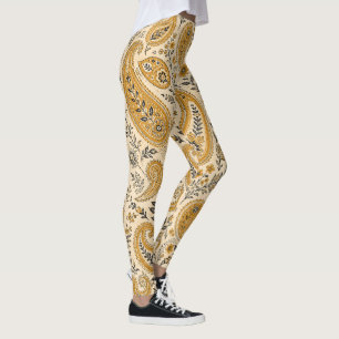 Leggings Fleur orange brûlée Paisley