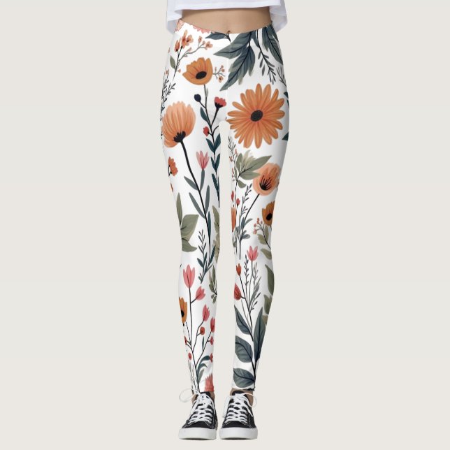 Leggings Fleur où vous êtes planté - Inspirationnel Floral (Devant)