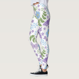 Leggings Fleur Papillon Floral Fleur Botanique Art