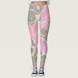 Leggings Fleur Rose Abstraite