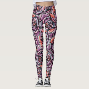 Leggings Fleur Rose coloré