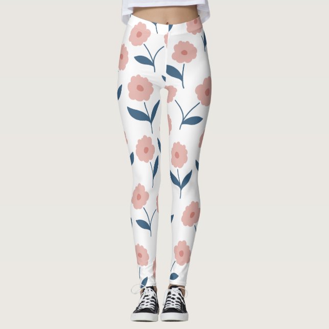 Leggings fleur rose leger (Devant)