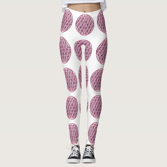 Leggings Fleur rose mousseuse de la vie (Devant)